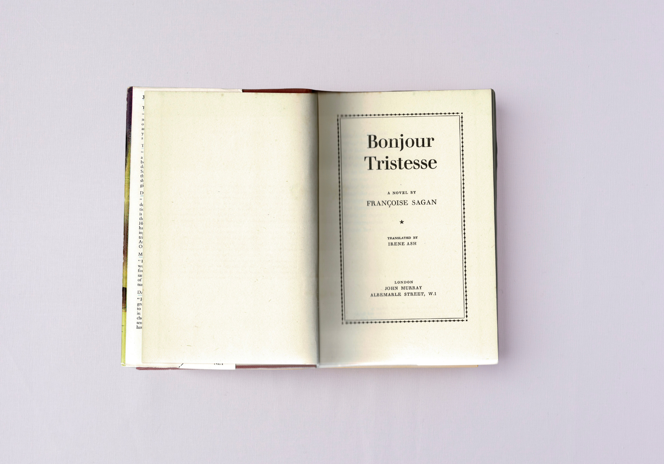 Bonjour Tristesse, Frontispiece