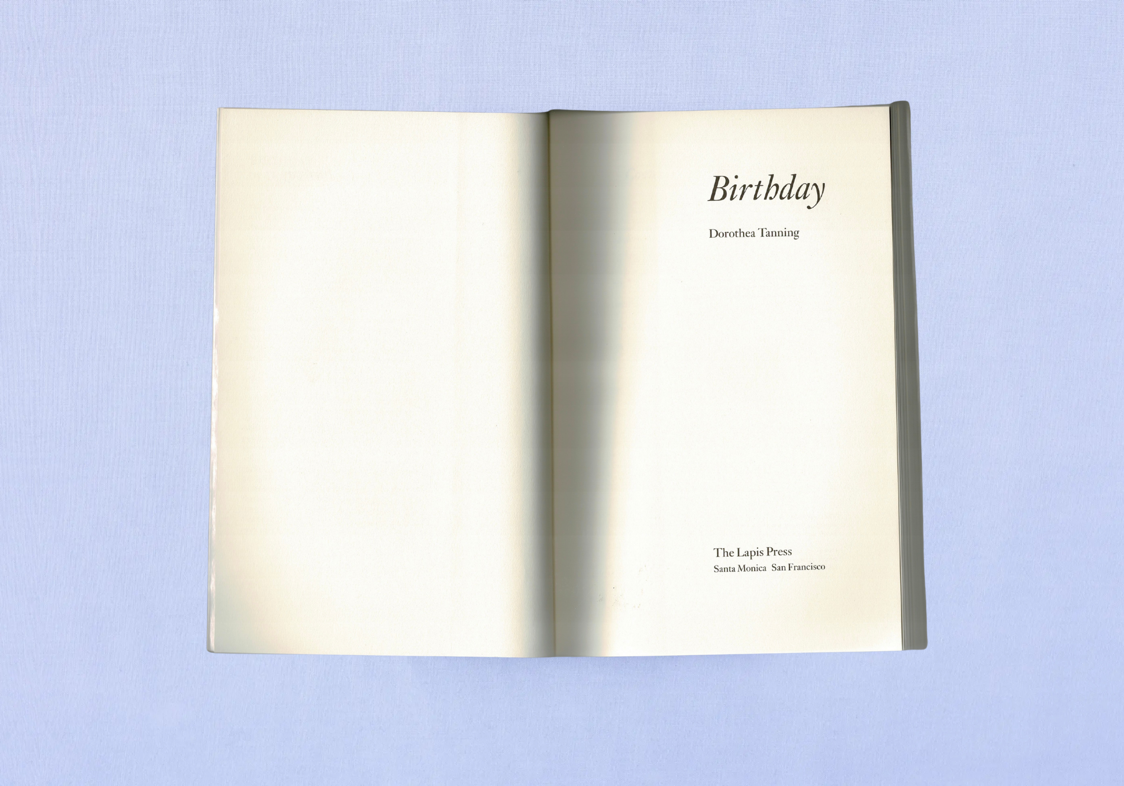 Birthday by Dorothea Tanning, frontispiece