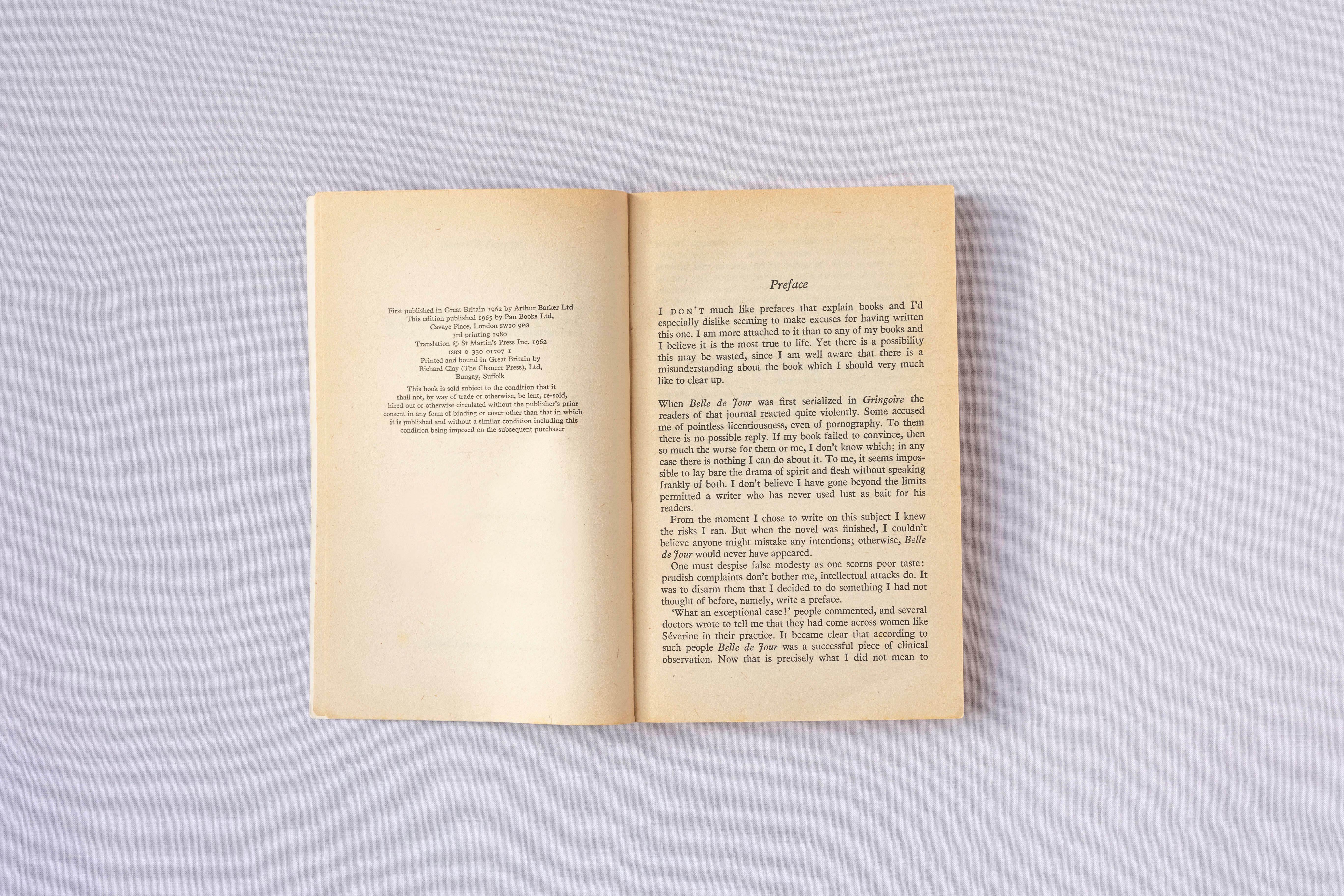 Belle de Jour, imprint page