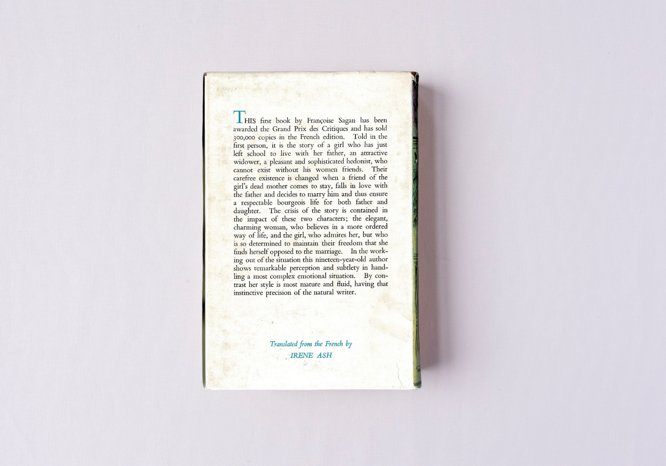 Bonjour Tristesse, Back Cover