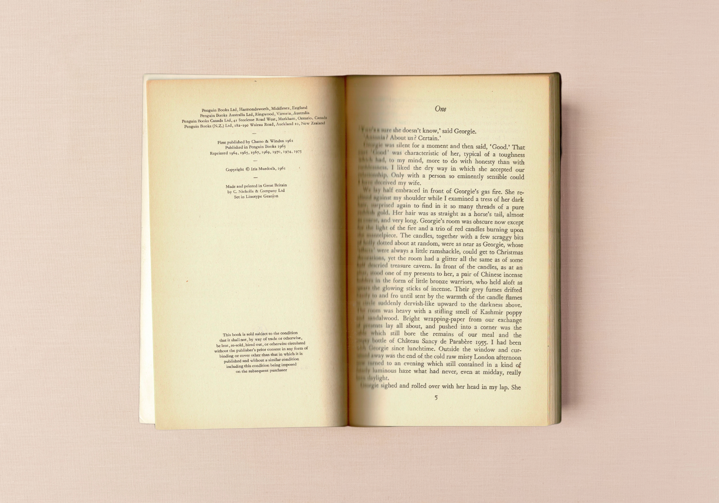 A Severed Head, imprint page