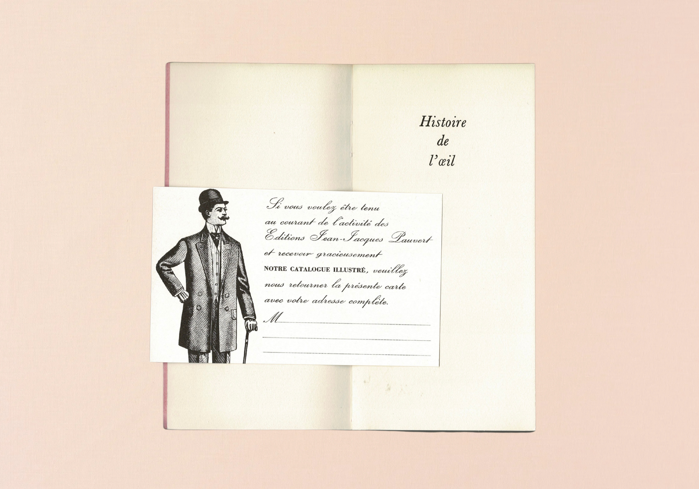 Histoire de l'oeil by Georges Bataille, publisher's card