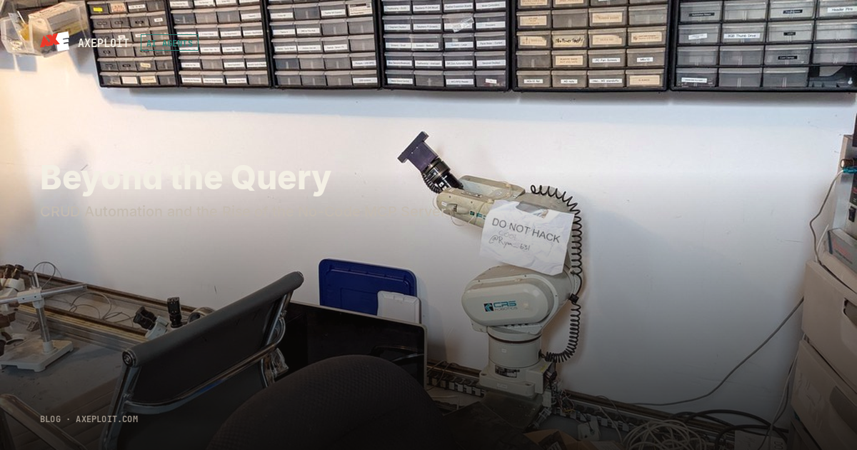Beyond the Query: CRUD Automation and the Rise of the No-Code MCP Server