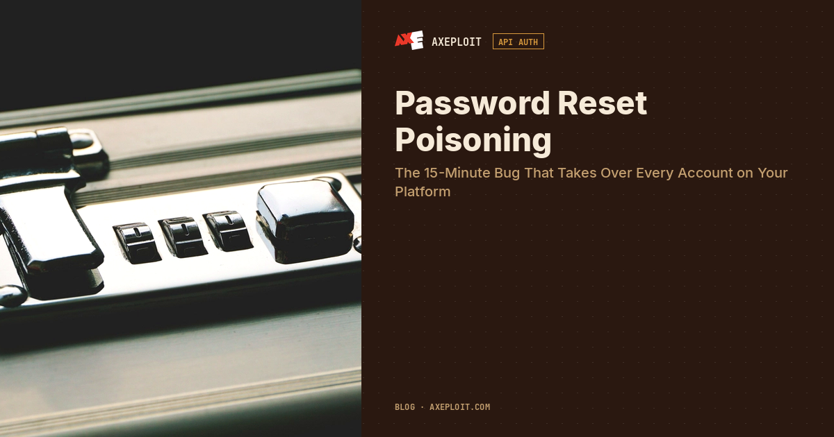 Password Reset Poisoning: The 15-Minute Bug That Takes Over Every Account on Your Platform