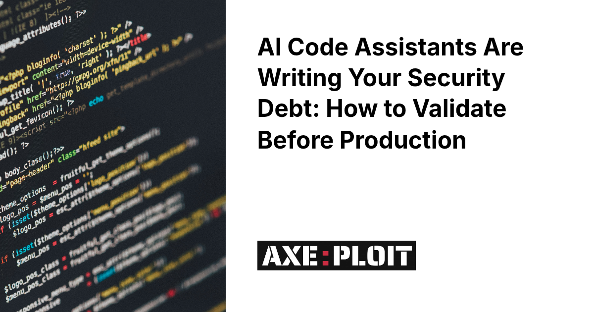 AI Code Assistants Are Writing Your Security Debt: How to Validate Before Production