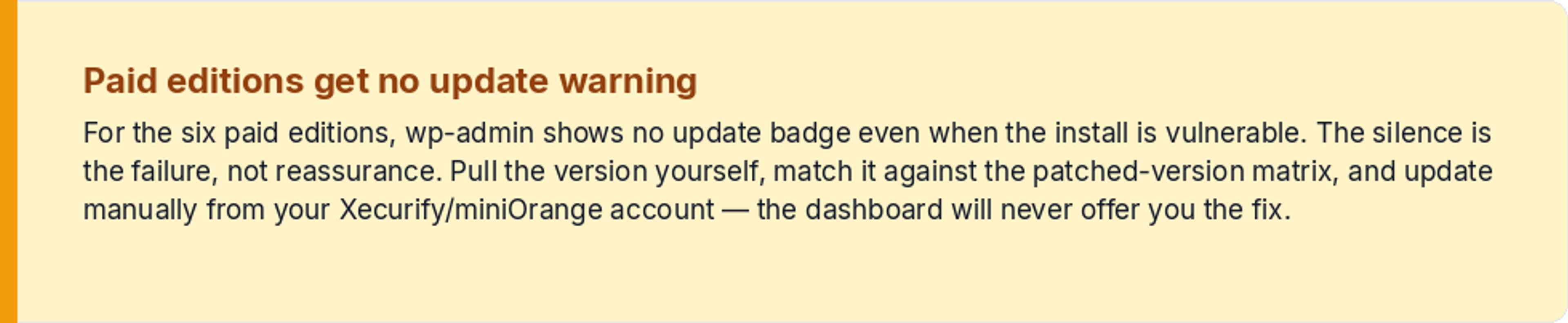 Paid editions get no update warning