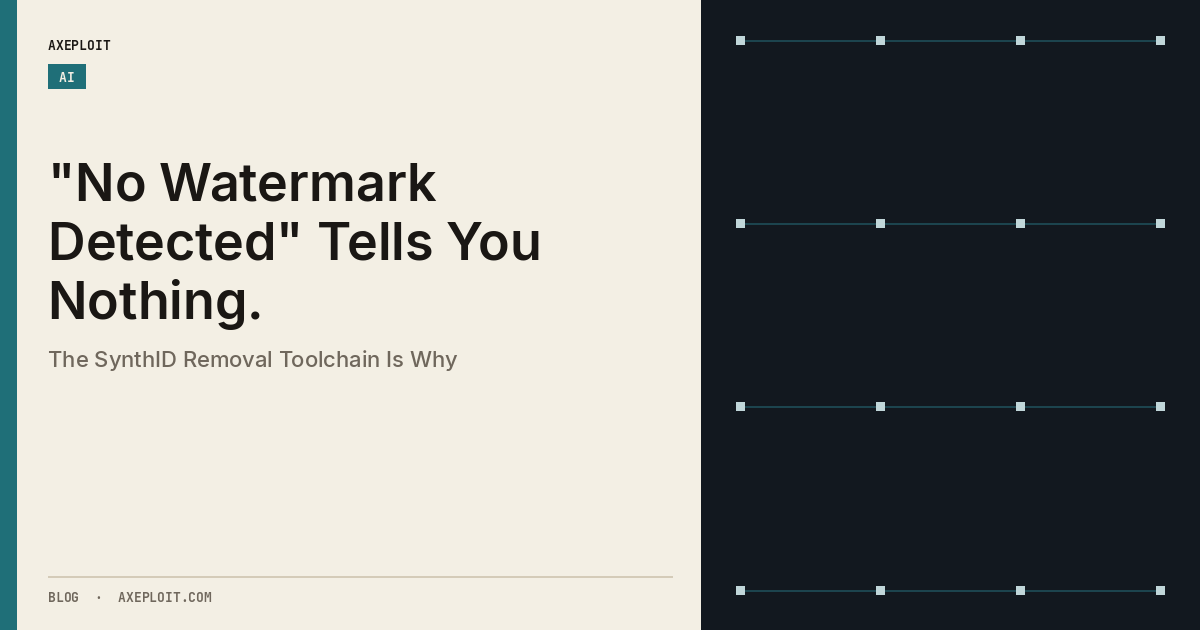 "No Watermark Detected" Tells You Nothing. The SynthID Removal Toolchain Is Why