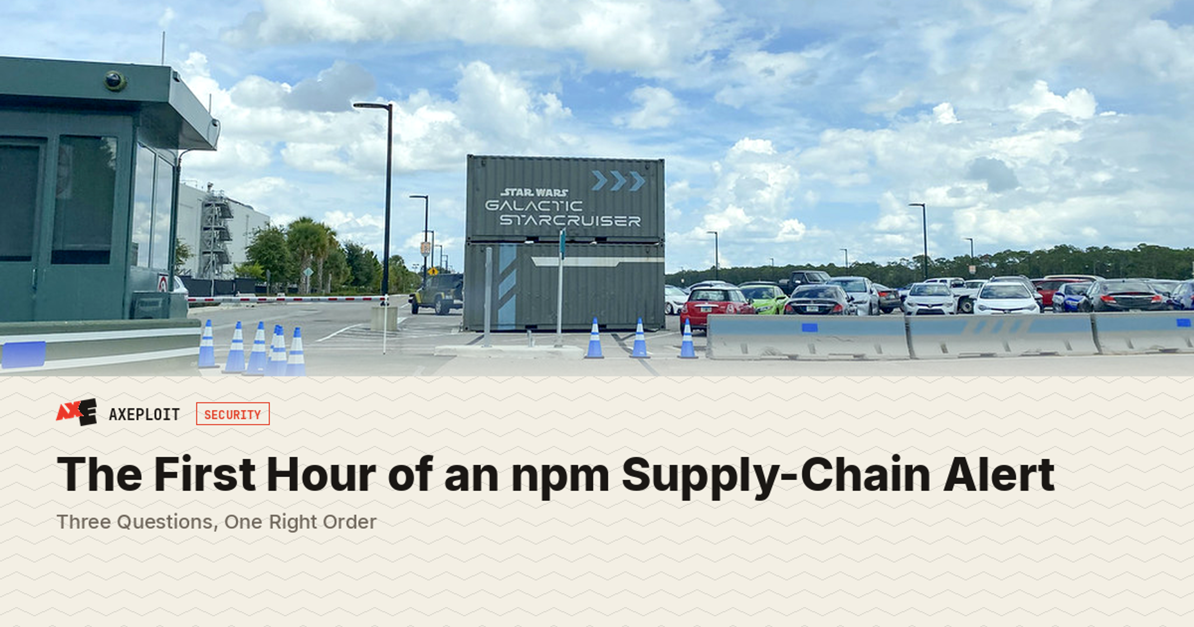 The First Hour of an npm Supply-Chain Alert: Three Questions, One Right Order