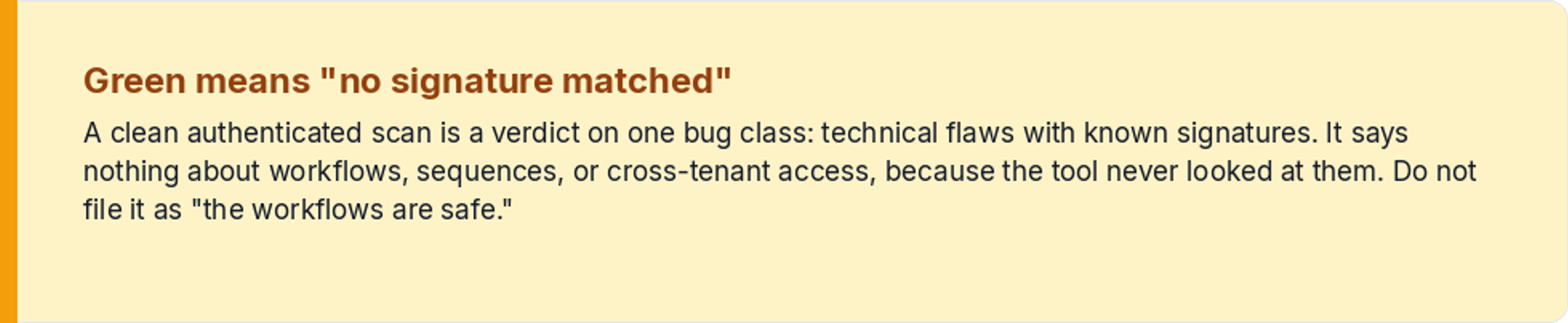 Green means "no signature matched"