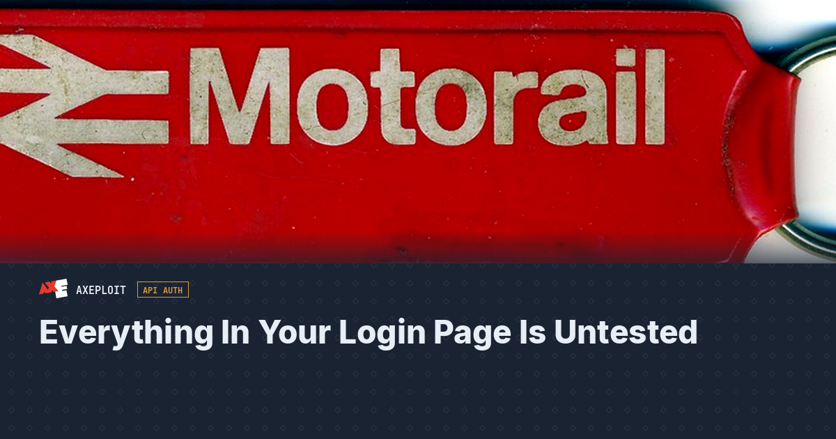 Everything In Your Login Page Is Untested