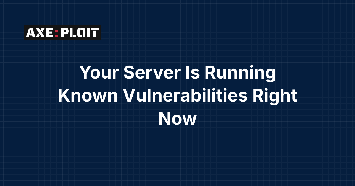 Your Server Is Running Known Vulnerabilities Right Now