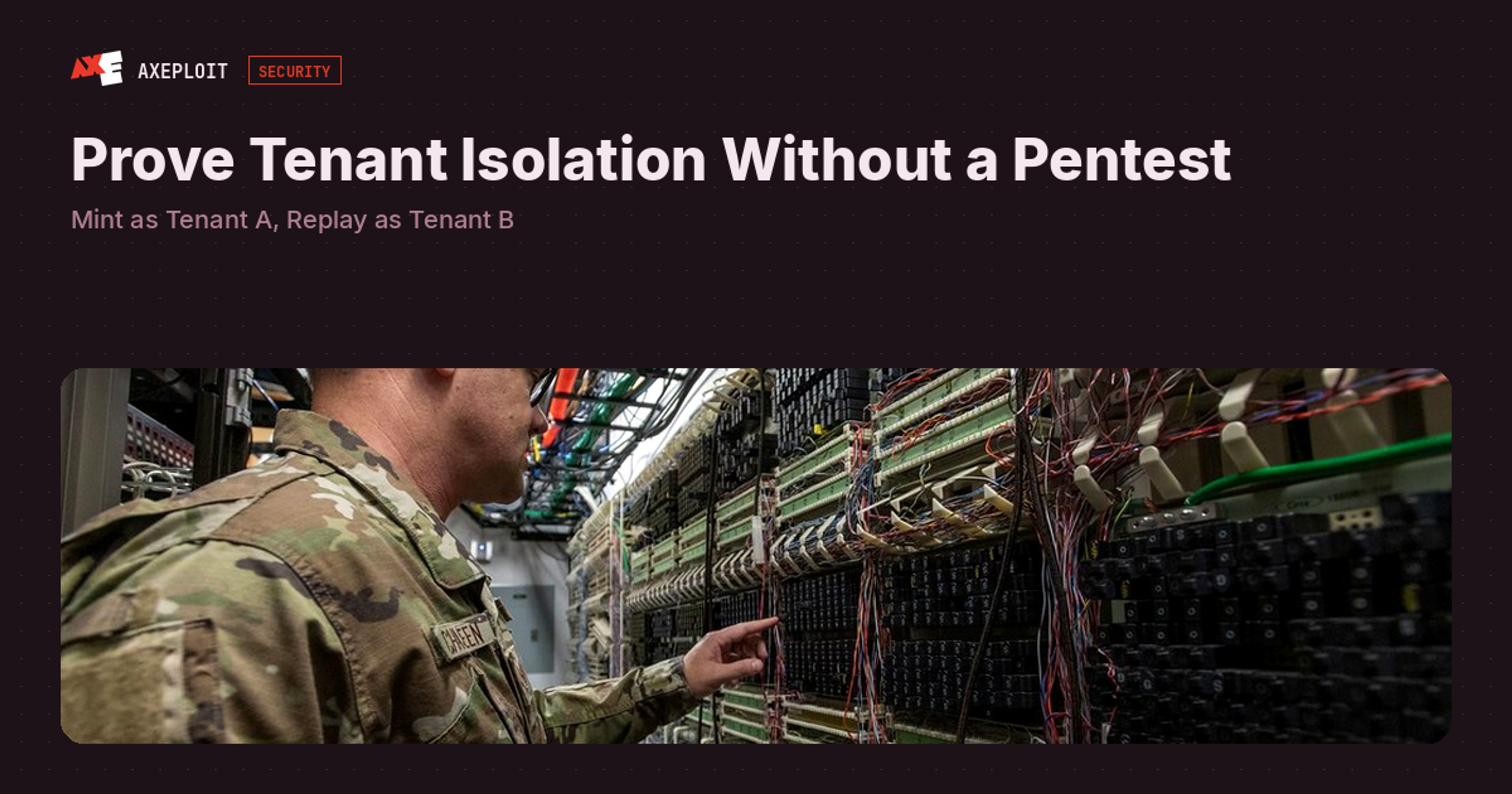 Prove Tenant Isolation Without a Pentest: Mint as Tenant A, Replay as Tenant B