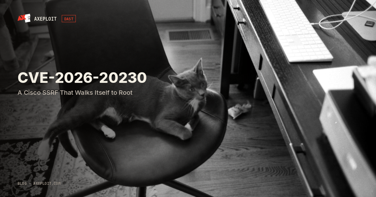 CVE-2026-20230: A Cisco SSRF That Walks Itself to Root