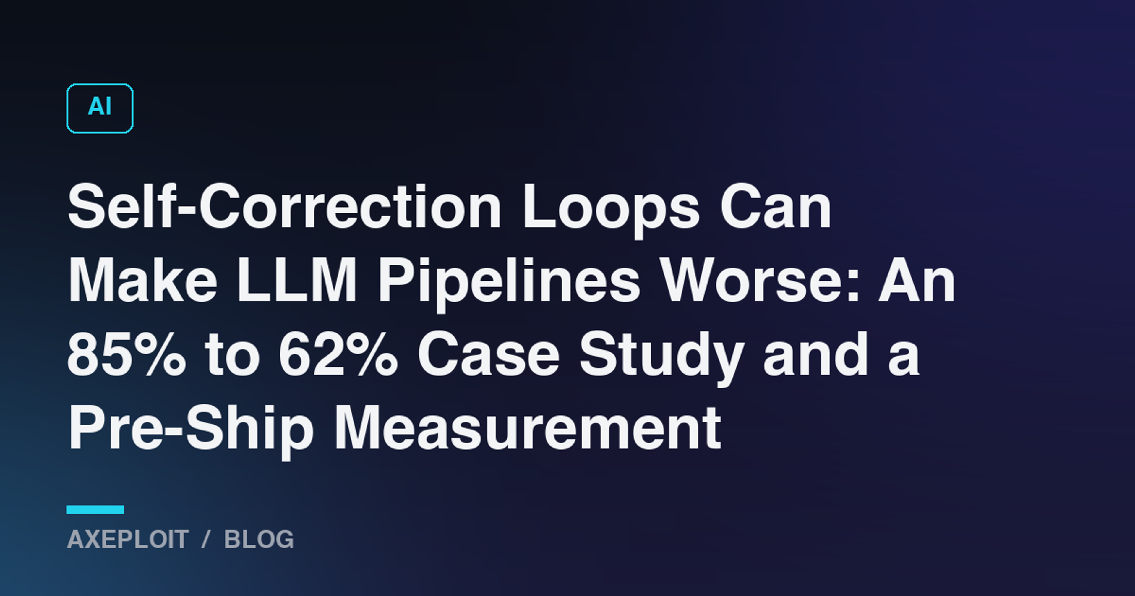 Self-Correction Loops Can Make LLM Pipelines Worse: An 85% to 62% Case Study and a Pre-Ship Measurement Playbook