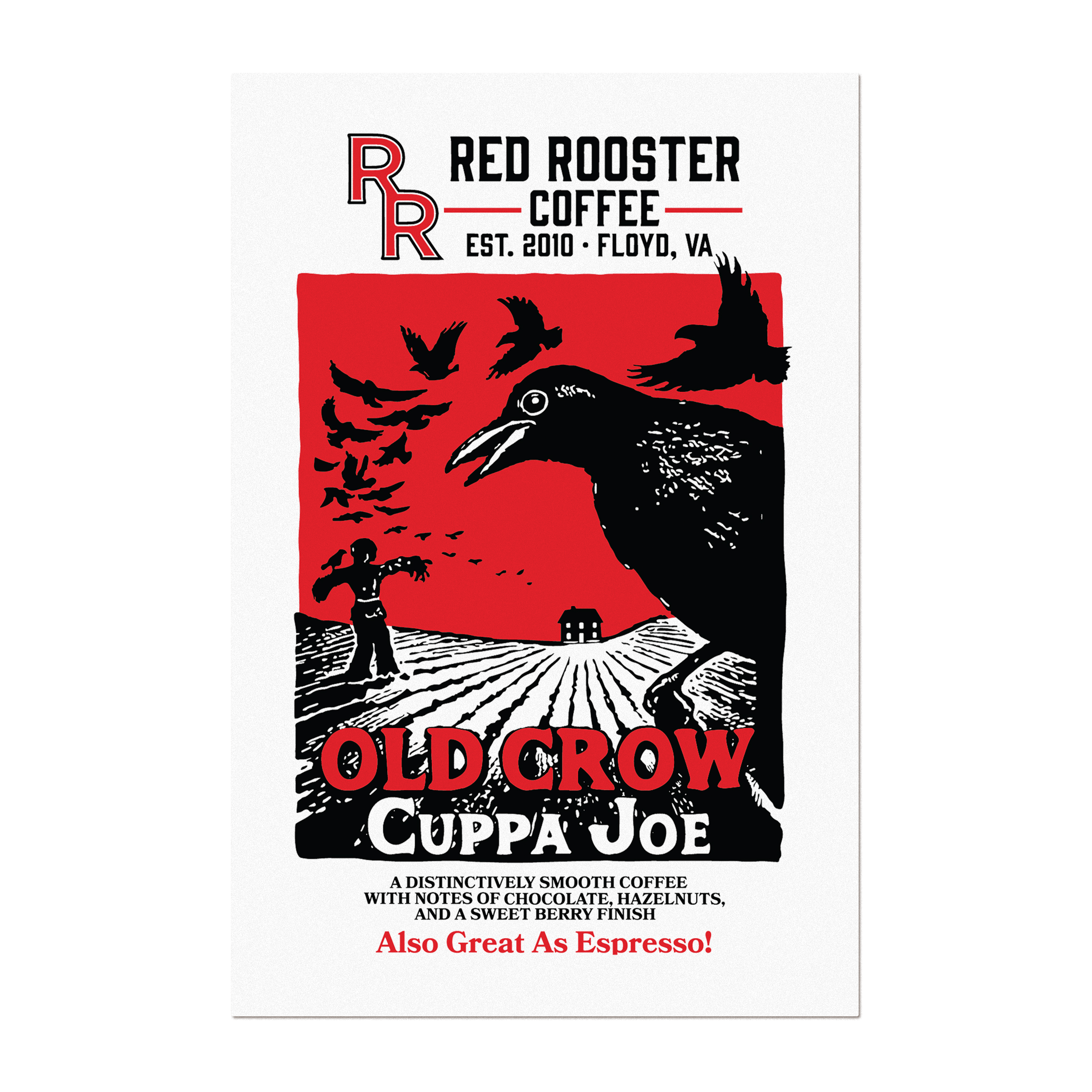 Old Crow Cuppa Joe Poster Red Rooster Coffee