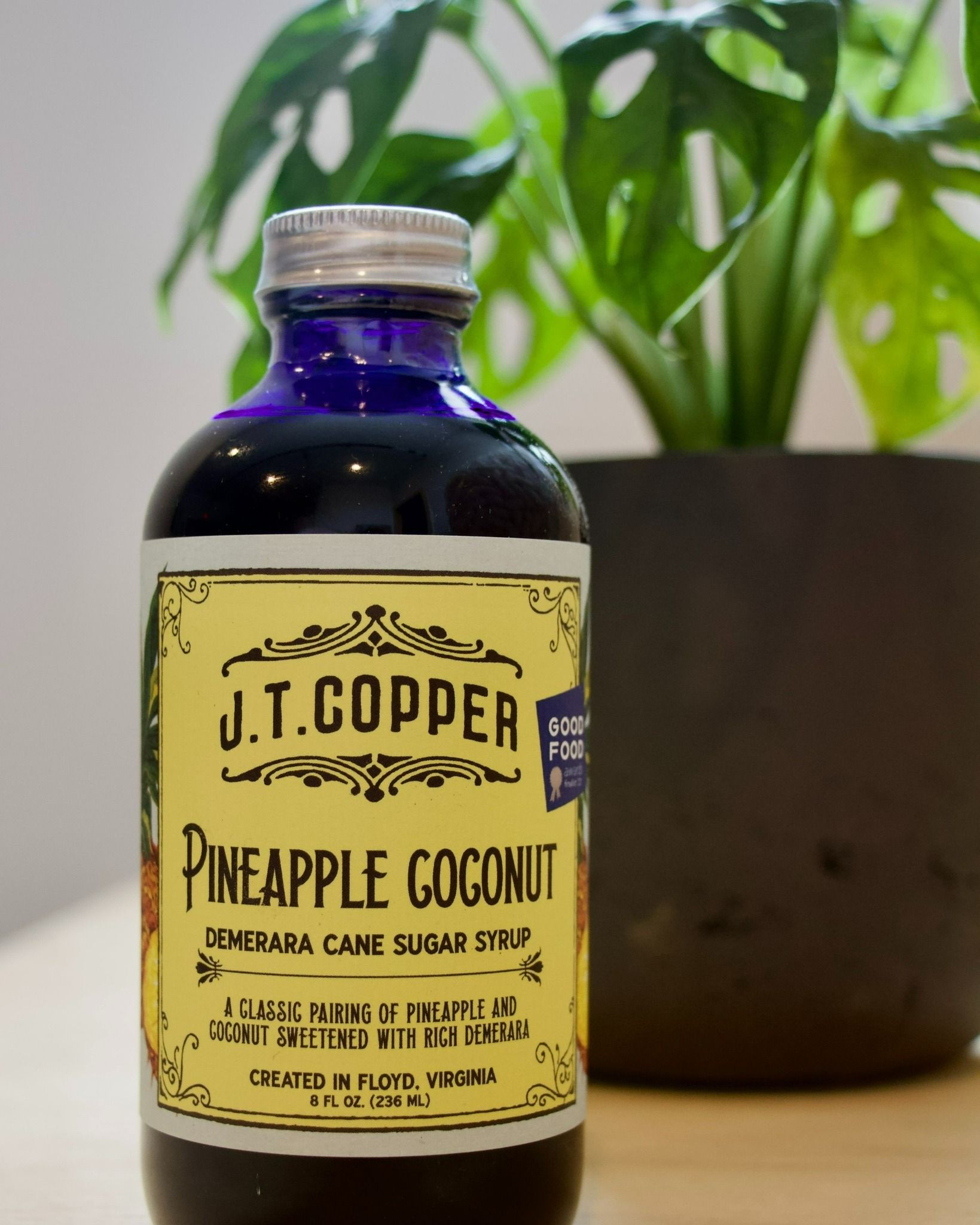 J.T. Copper Pineapple Coconut naturally flavored summer syrup
