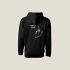 Black Scary good Unisex Pullover Hoodie from back with Scary Good since 2010 and Skeleton rooster logo