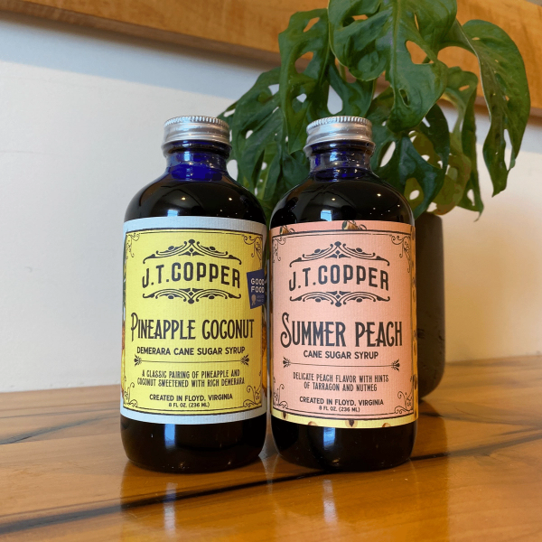 J.T. Copper Pineapple Coconut naturally flavored summer syrup