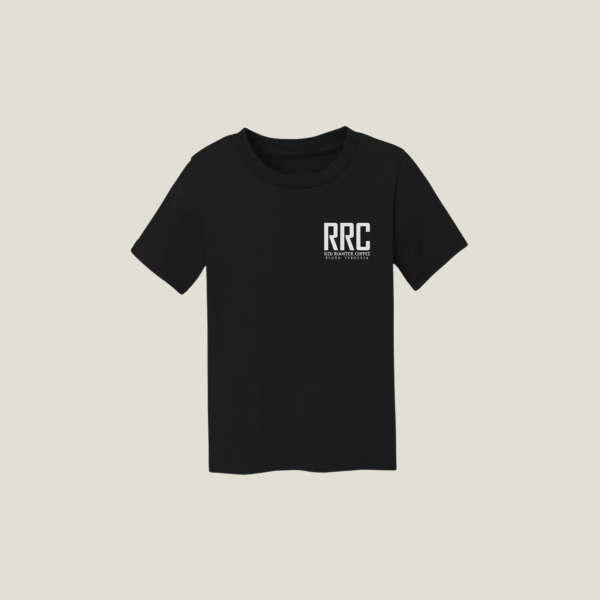 Black Scary Good Tee for toddlers front with RRC Floyd, Virginia on front left pocket area