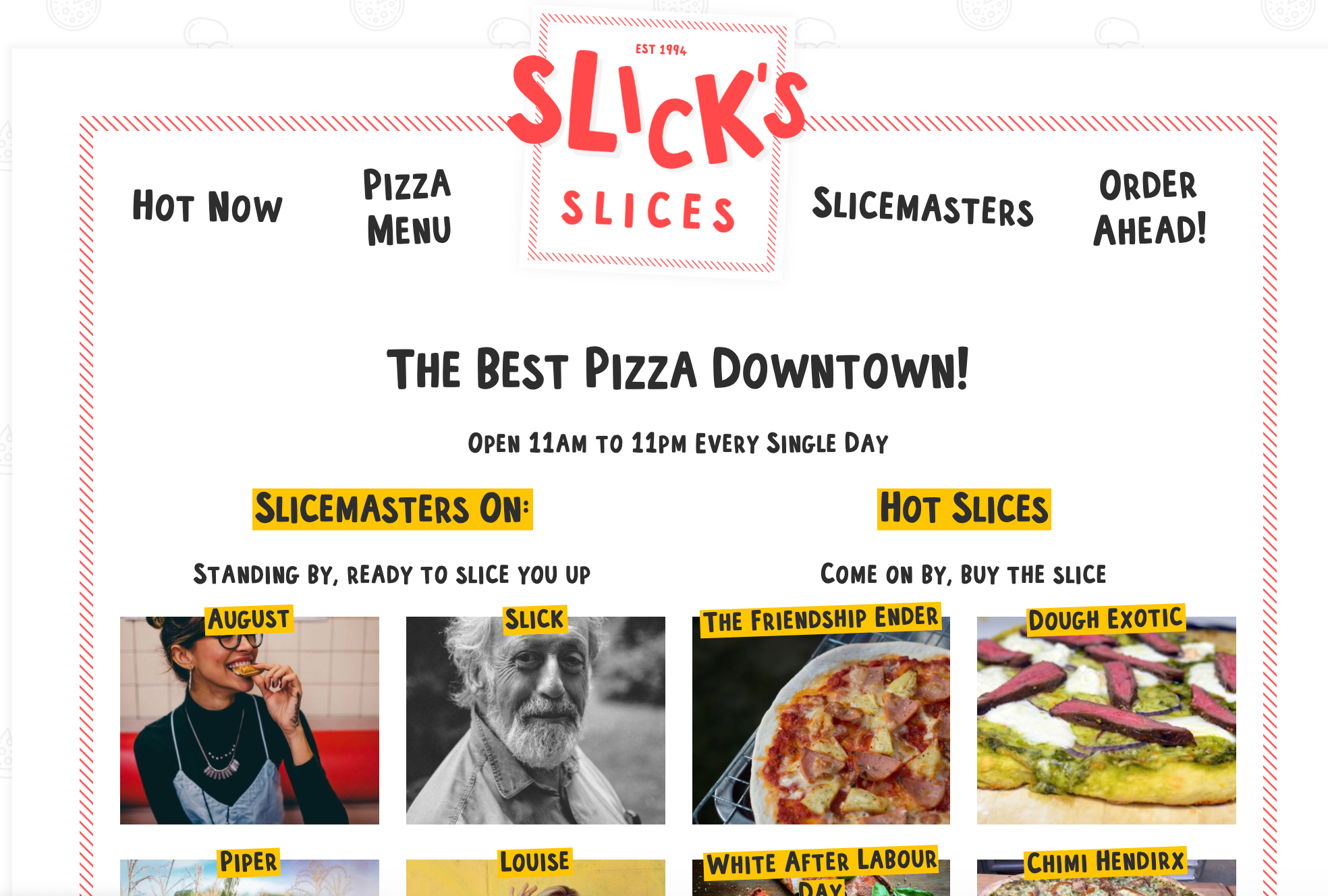 An image of the Slick's Slices Project