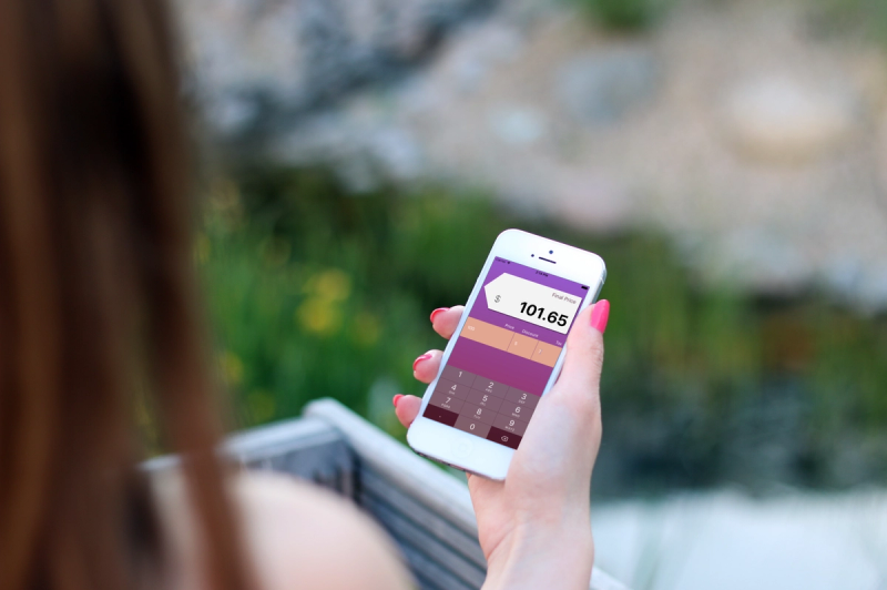 iphone showing price calc app
