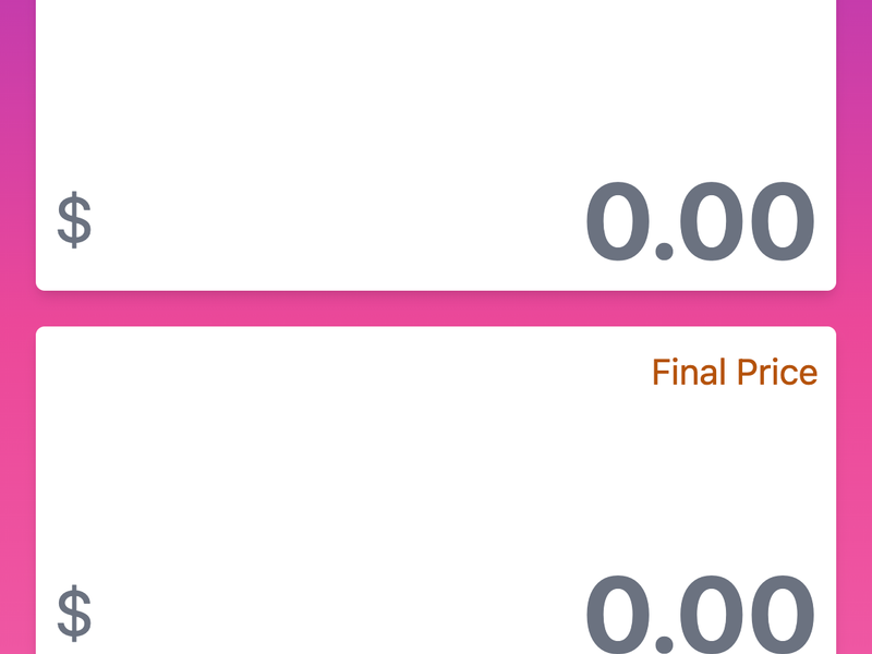 Screen showing tip calculators