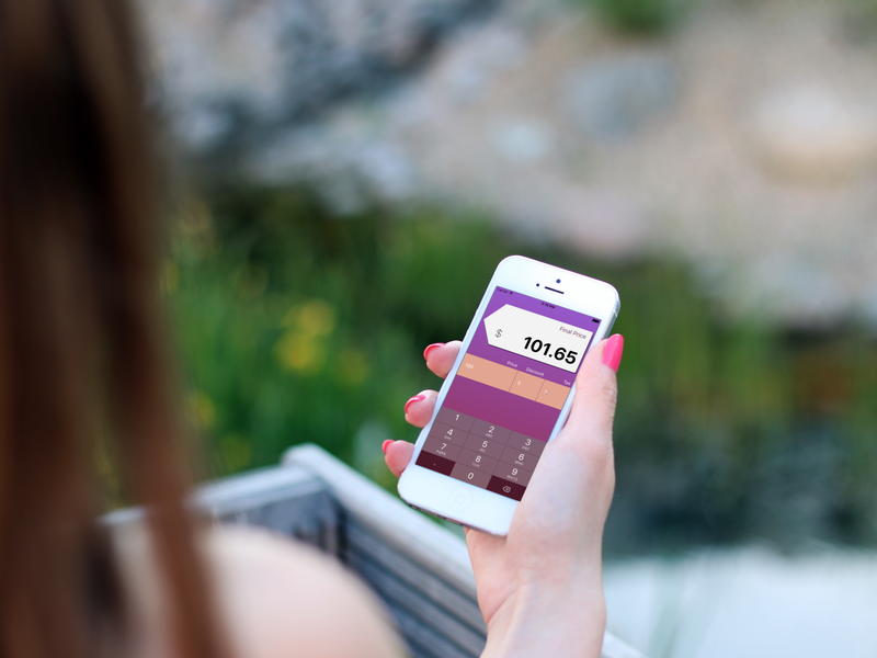 iphone showing price calc app