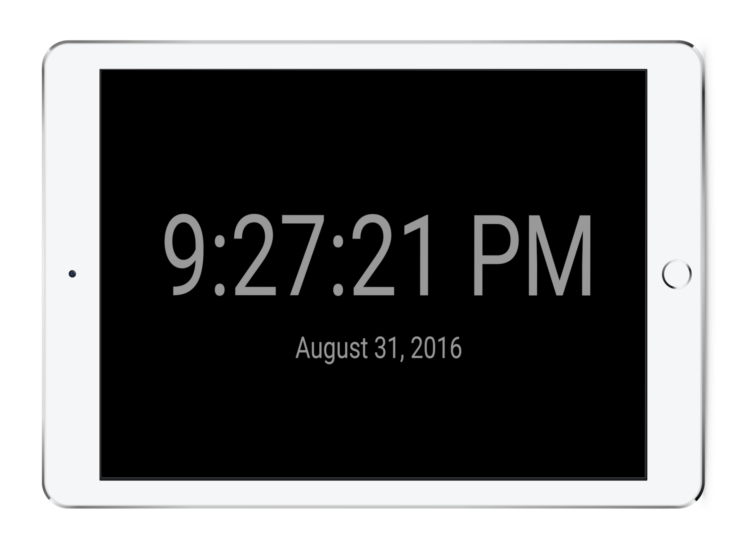 clock app on ipad screen