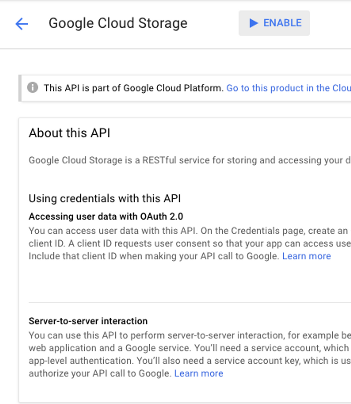 Google Cloud Screenshot