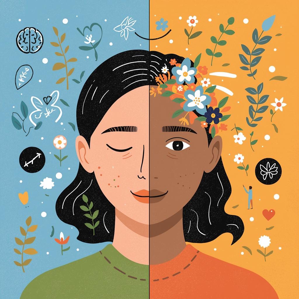 compare and contrast mental health and emotional health​