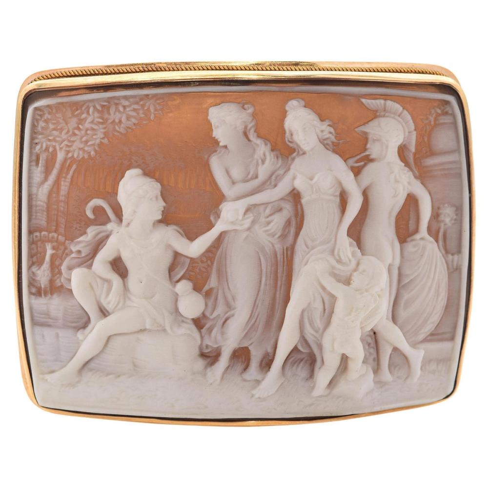 “Judgement of Paris” Cameo Brooch, G. Noto