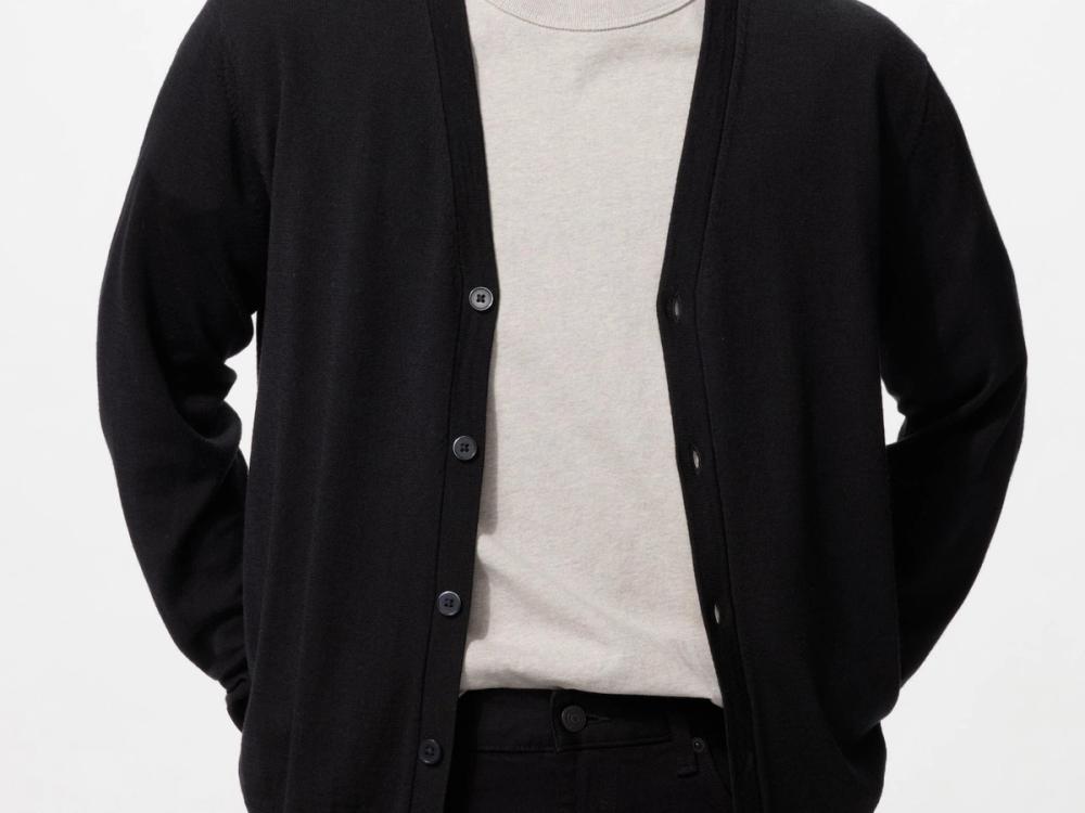 Merino V-Neck Cardigan, Uniqlo