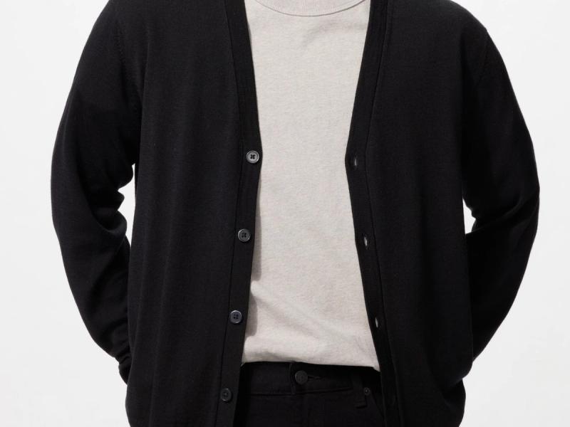 Merino V-Neck Cardigan, Uniqlo