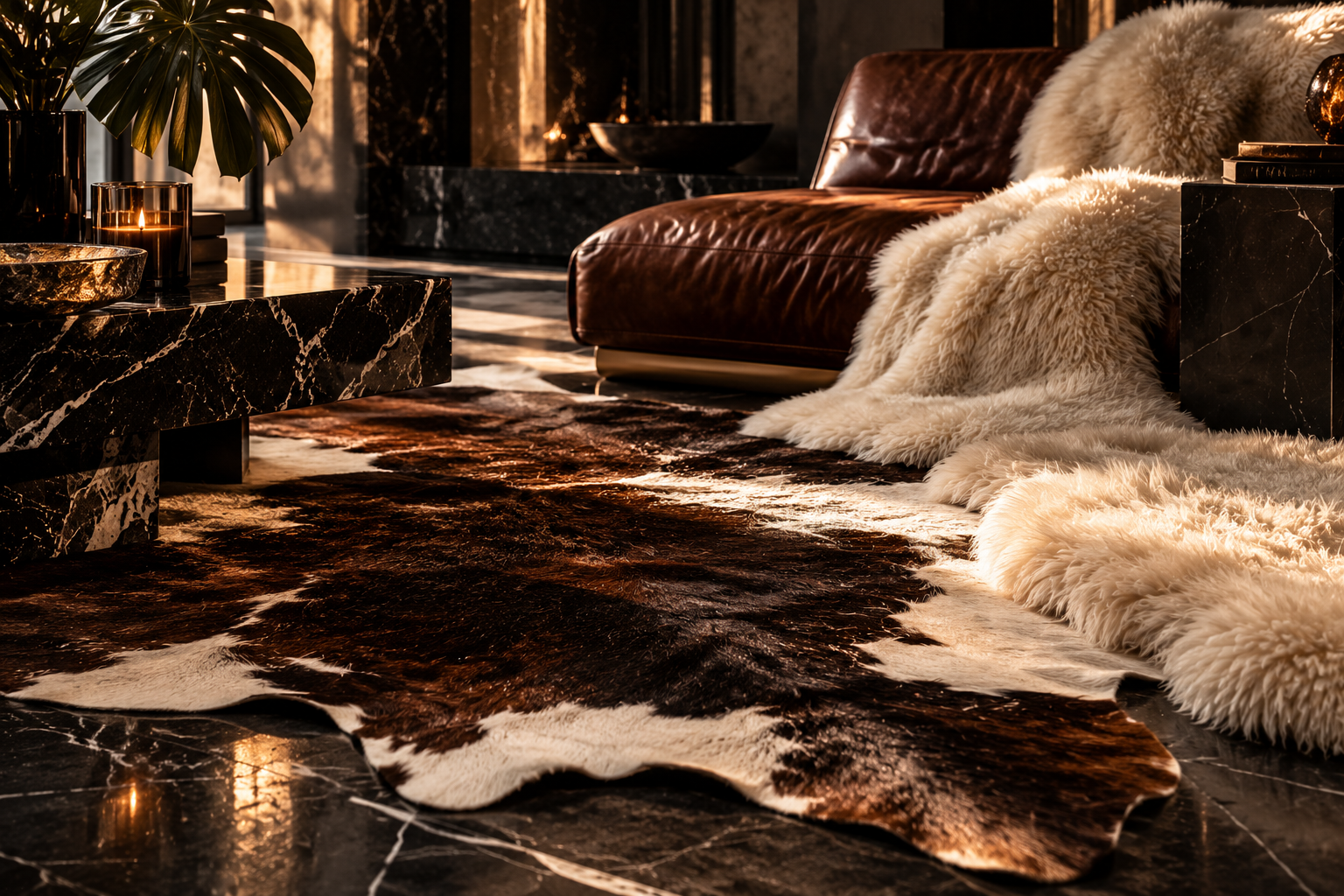 Sheepskin Rugs, Cowhide Rugs, Shearling Pillows and Wool Throws: How Daddy Dresses a Room