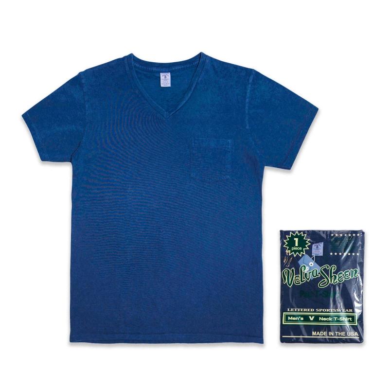 Indigo V-Neck Tee, Velva Sheen