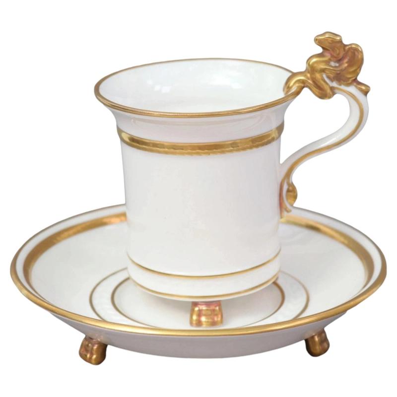 Hammersley Spode, Griffin-Handle Cup and Saucer