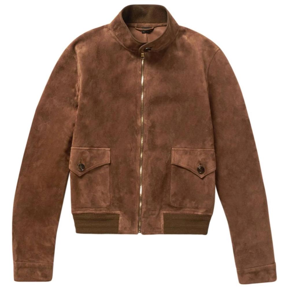 Goat Suede Bomber Jacket, Gucci