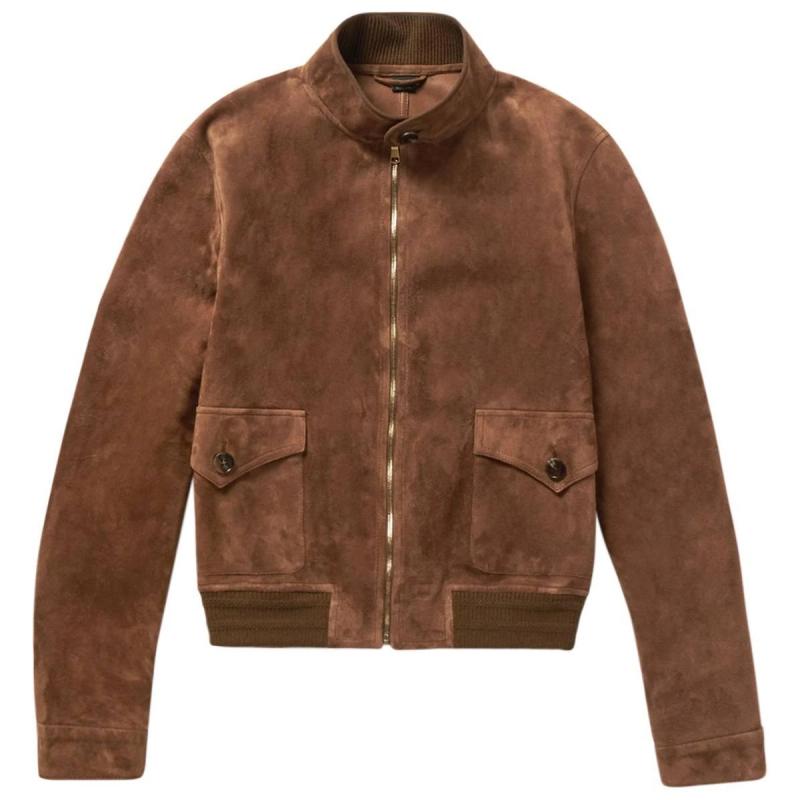 Goat Suede Bomber Jacket, Gucci