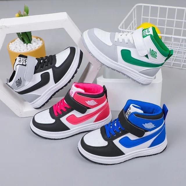Kids' Colour-Block High-Top Sneakers