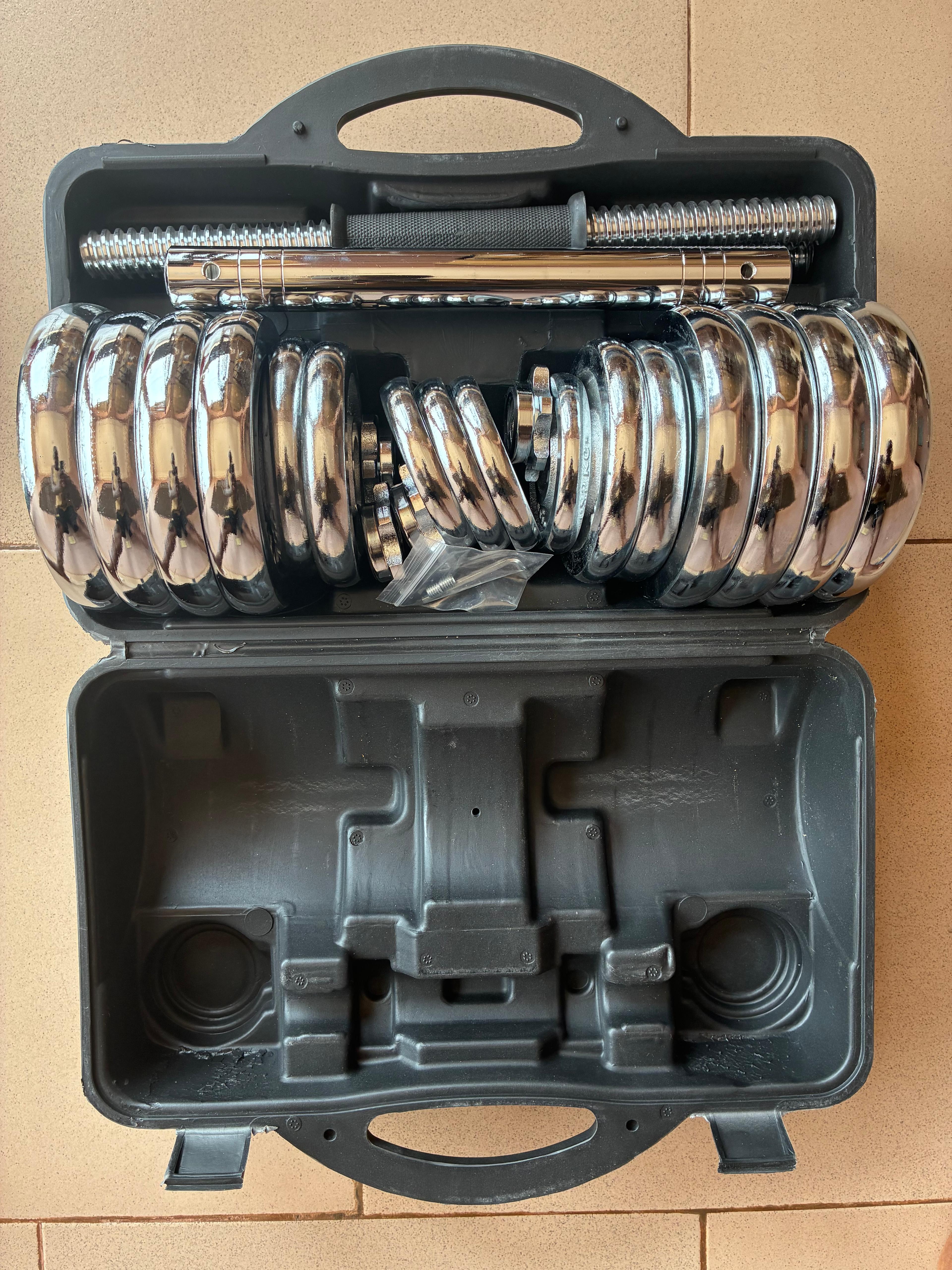 Adjustable Chrome Dumbbell Set - 30kg - view 2