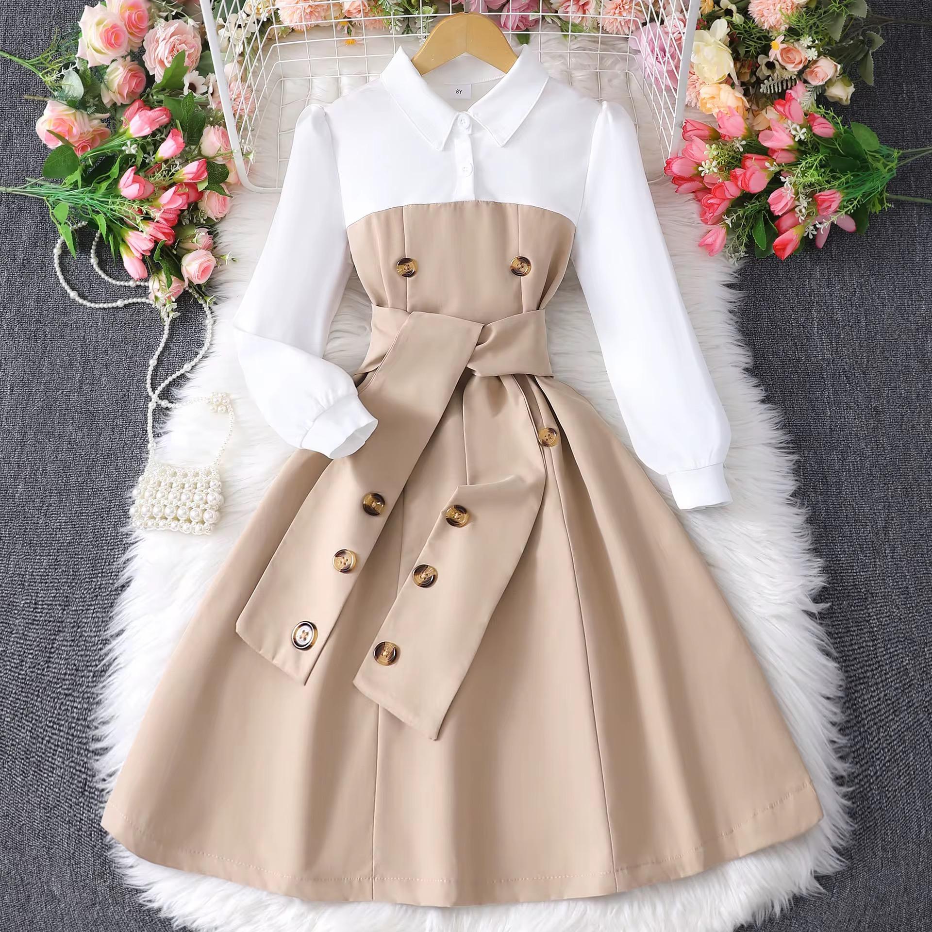 Girls' Classic Long-Sleeve Dress