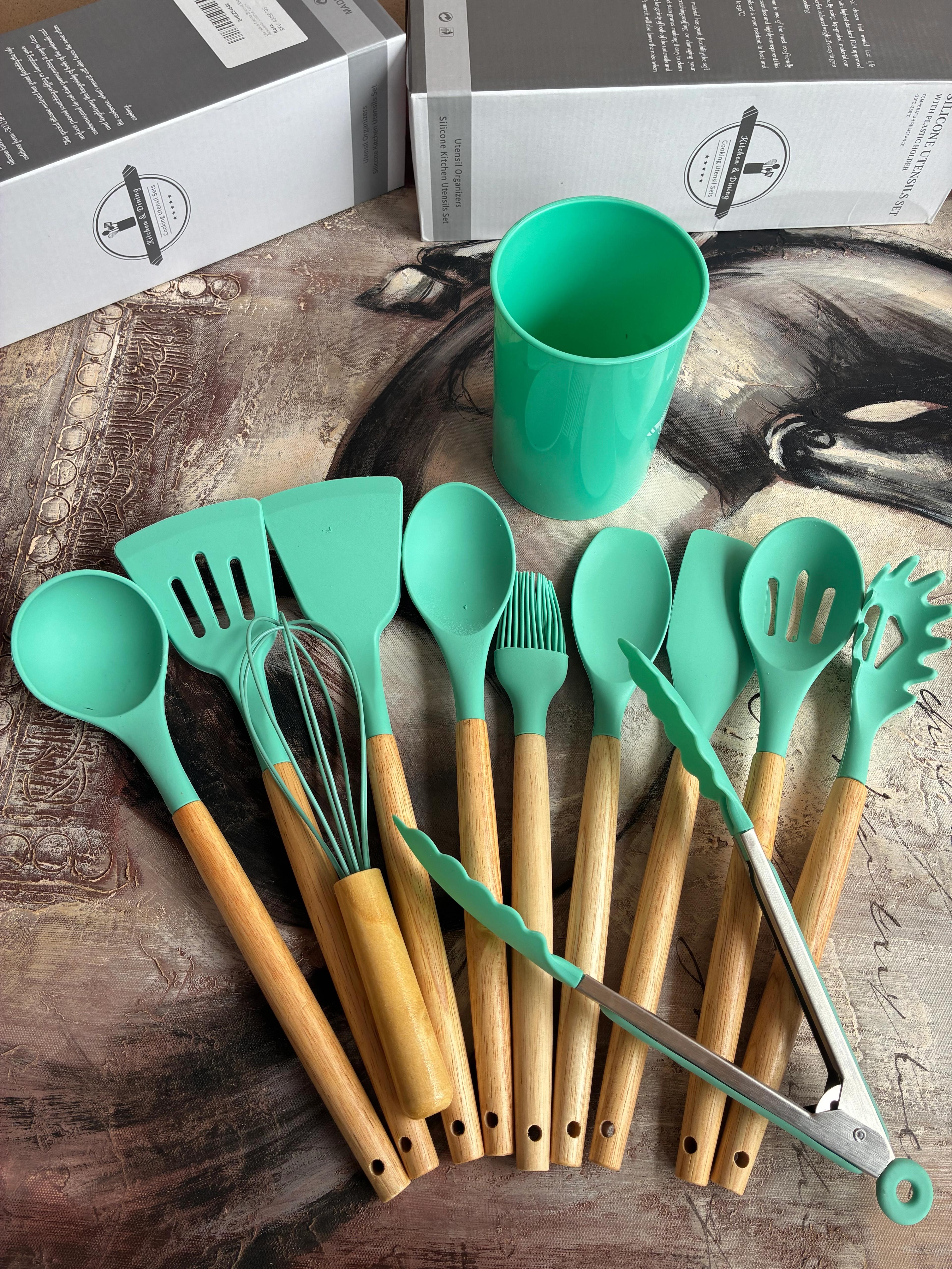 12-Piece Silicone Kitchen Utensil Set thumbnail 5
