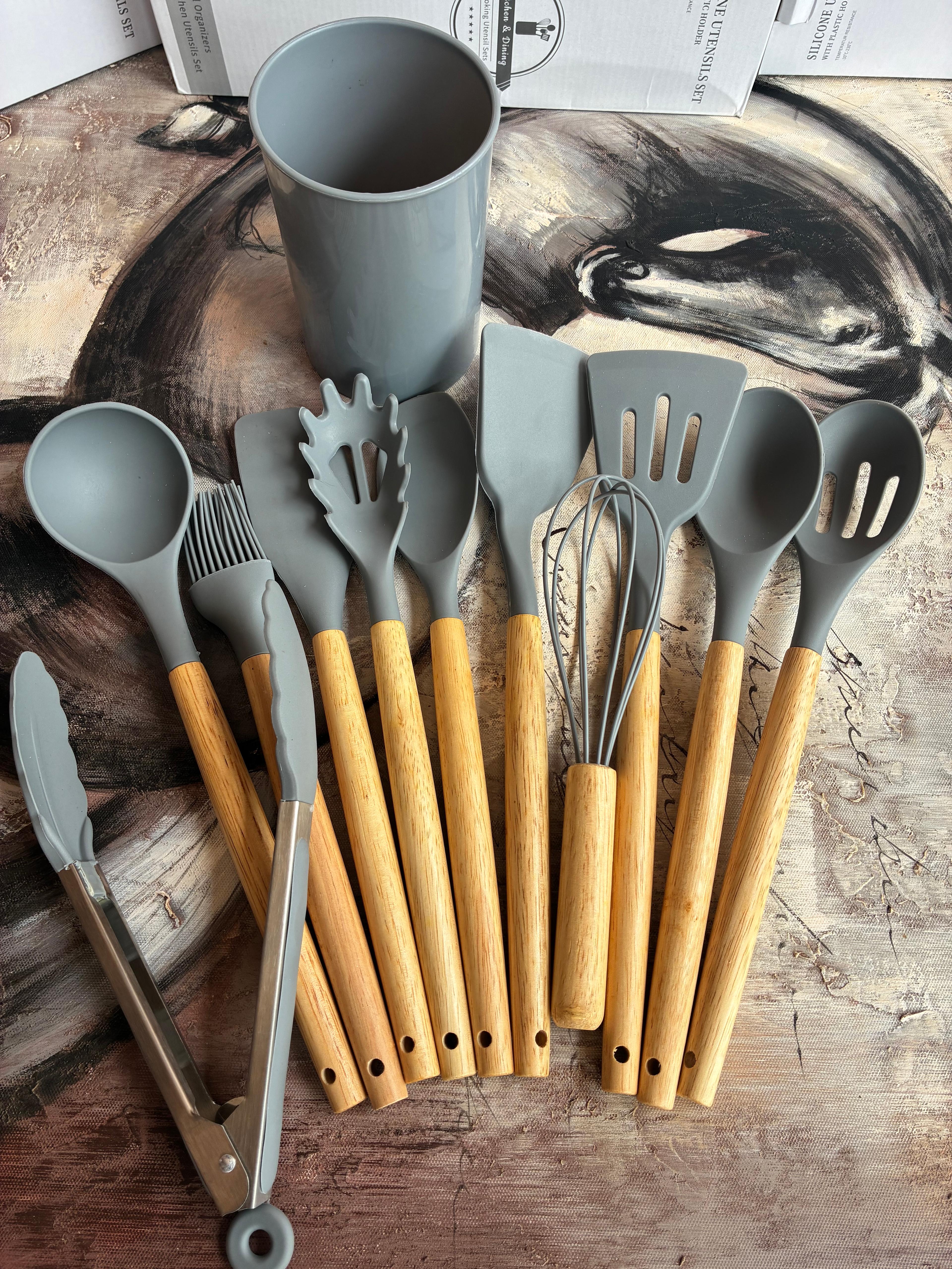 12-Piece Silicone Kitchen Utensil Set thumbnail 6