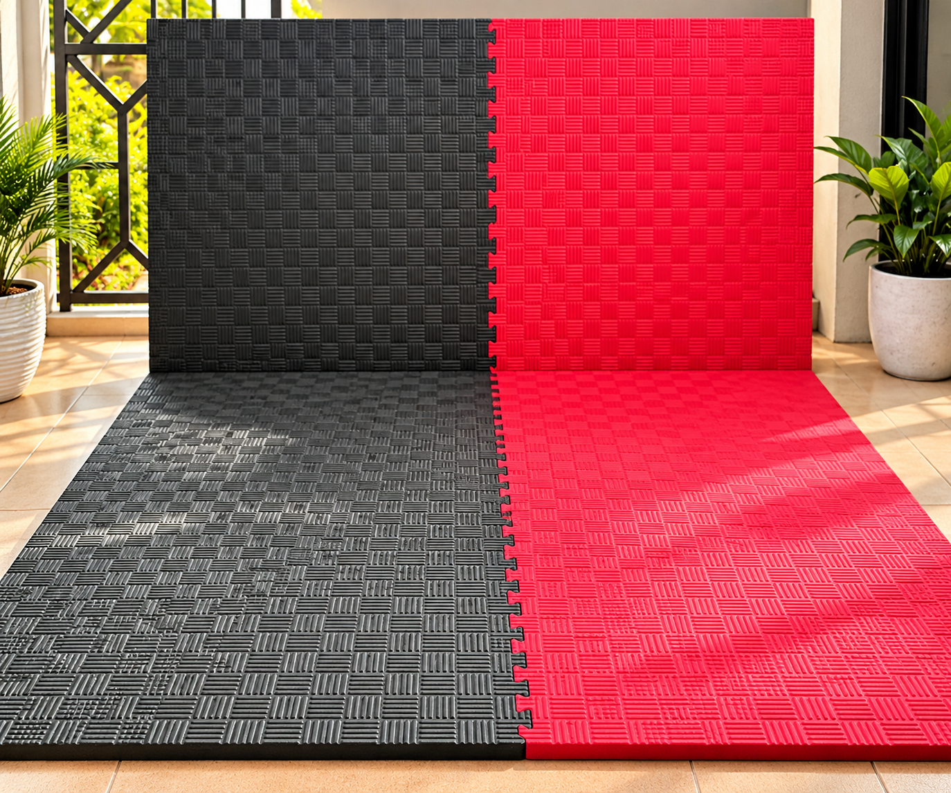 1m × 1m Interlocking Gym Mat Tile - 2.5cm Thick