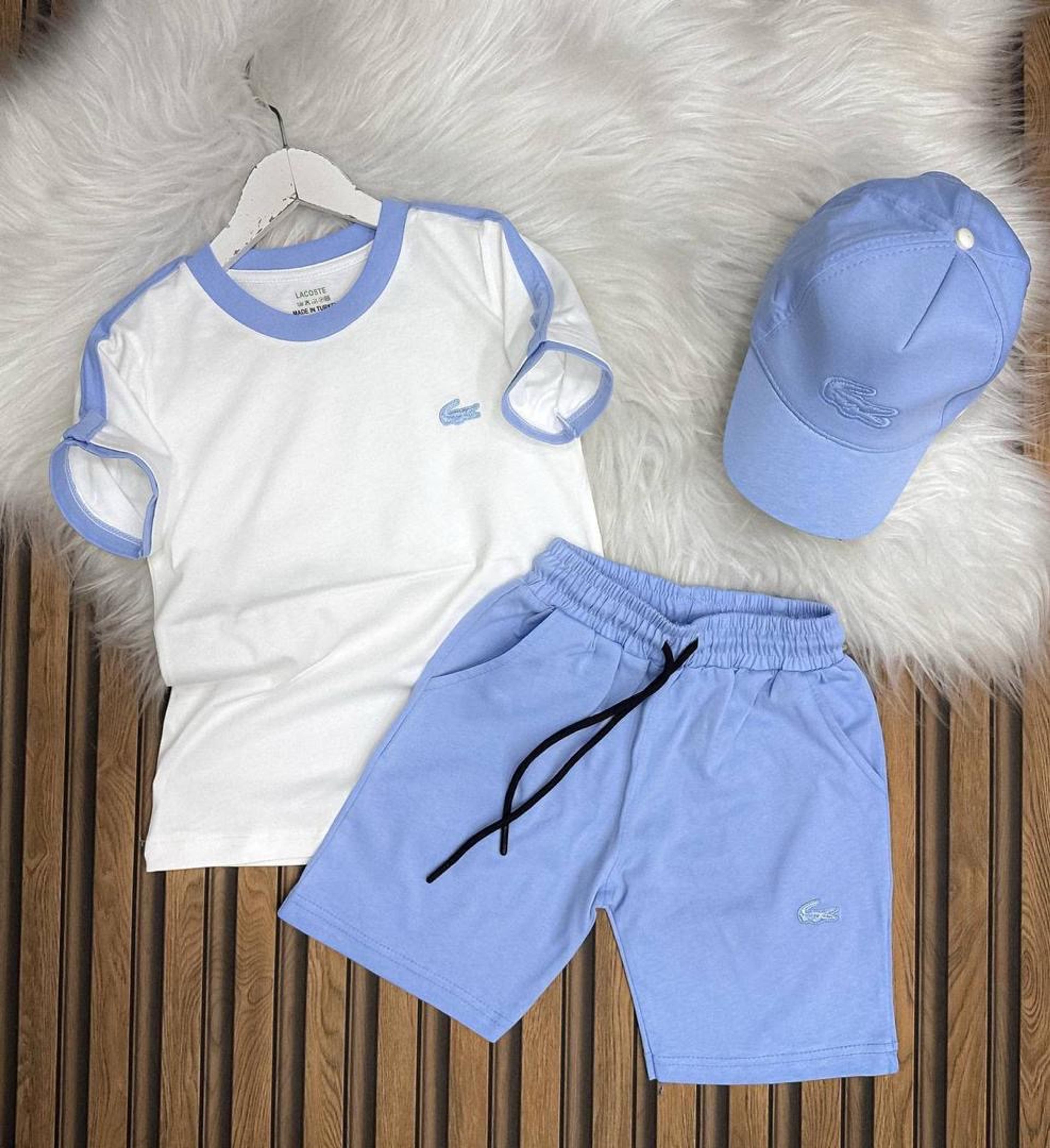 Boys' White & Blue 3-Piece Summer Set