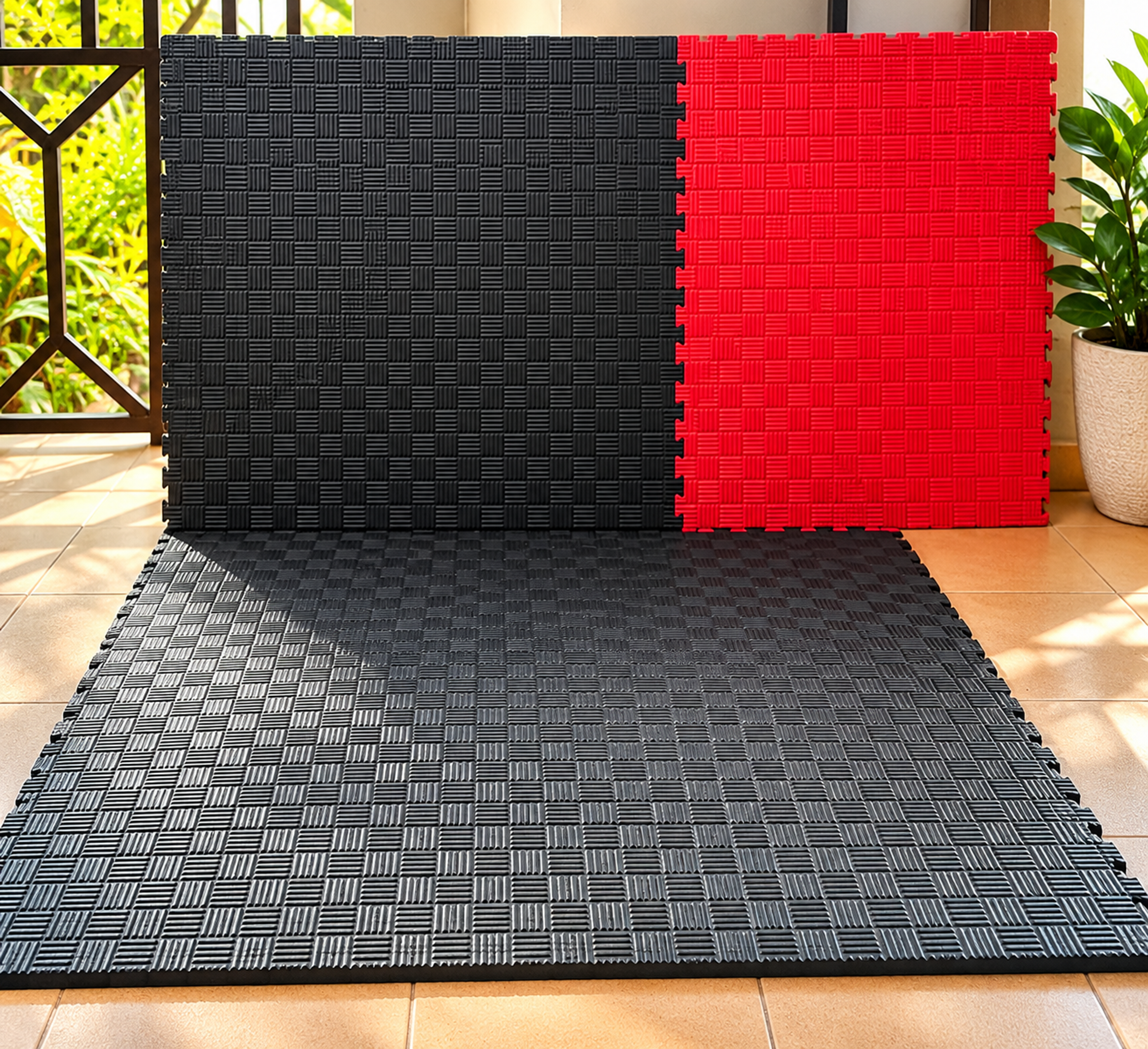 1m × 1m Interlocking Gym Mat Tile - 2.5cm Thick - view 2