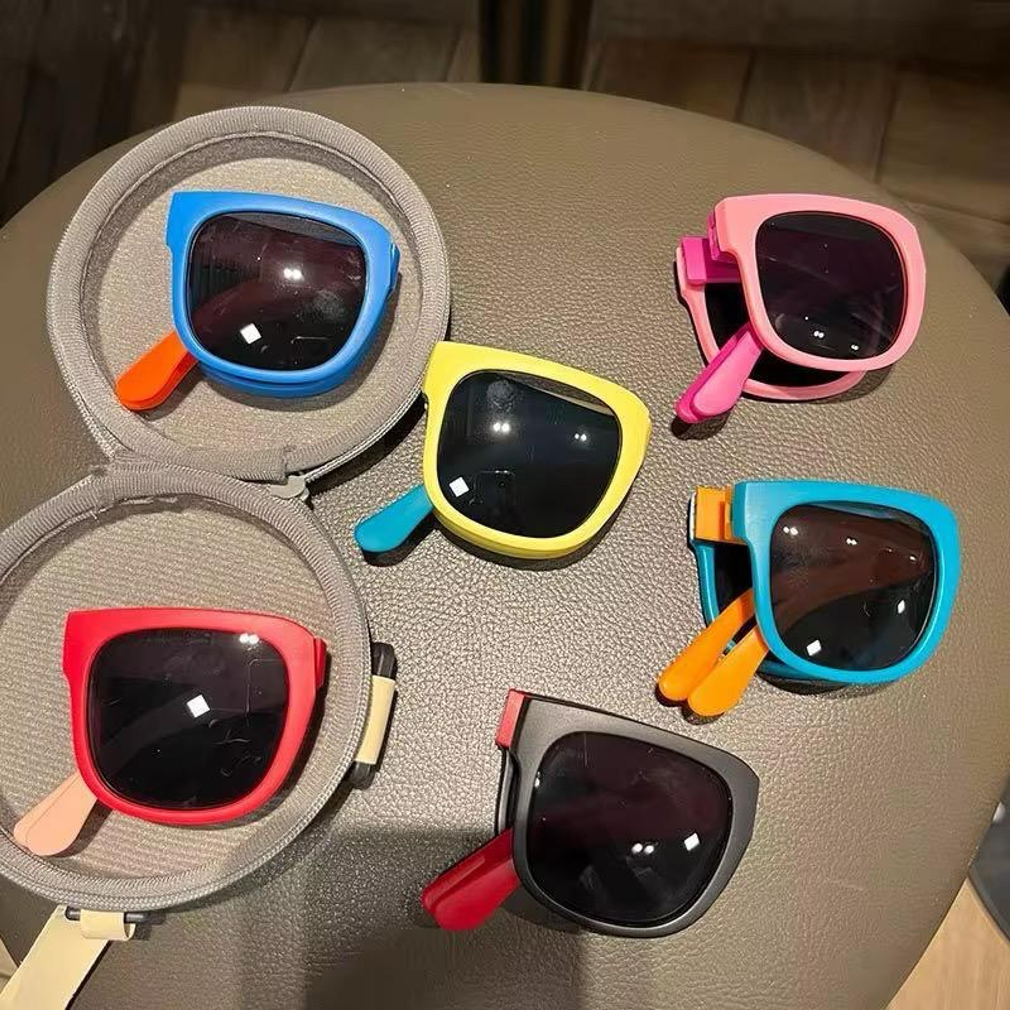 Kids' Foldable Colour-Frame Sunglasses