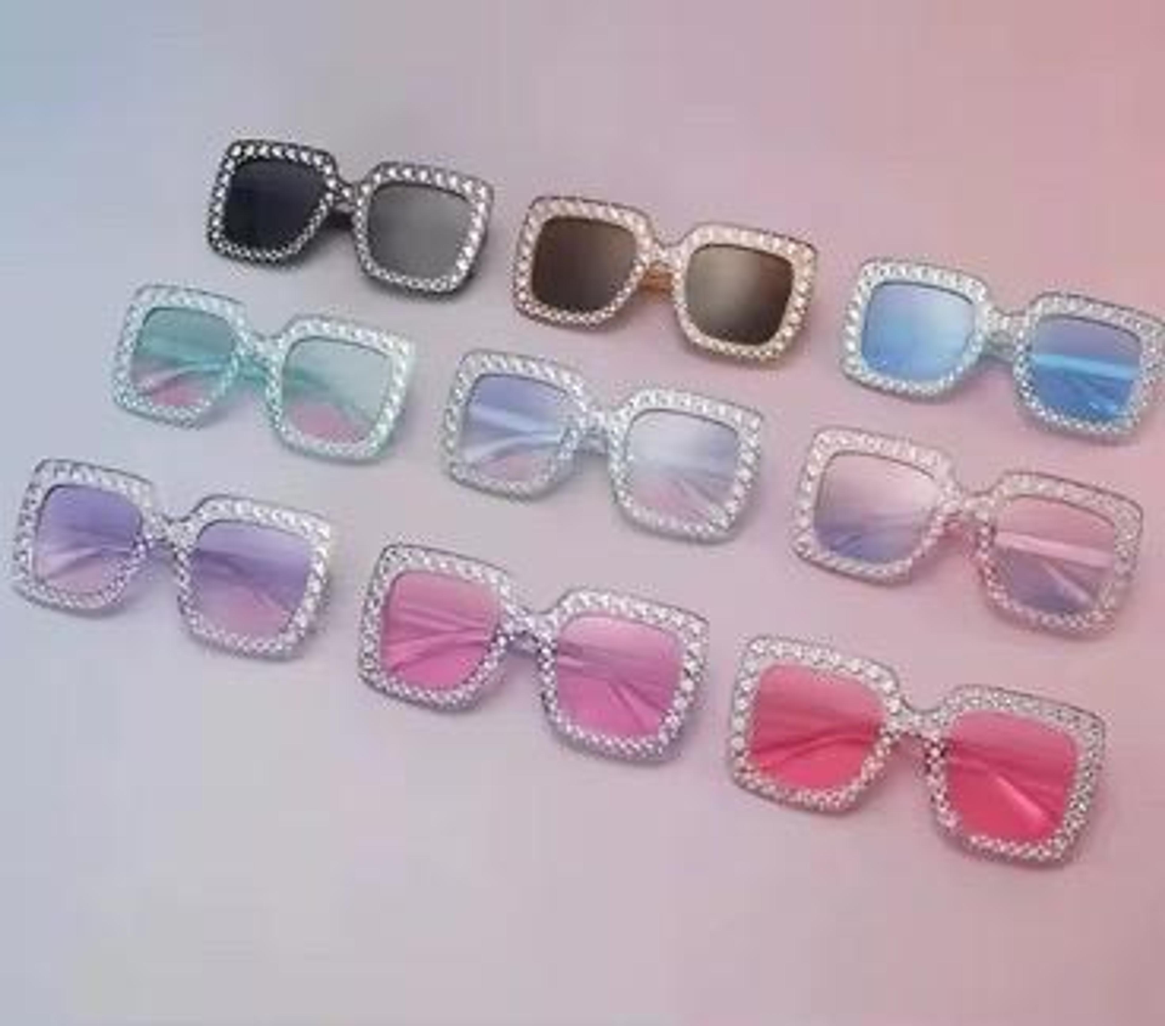 Girls' Rhinestone Square Sunglasses