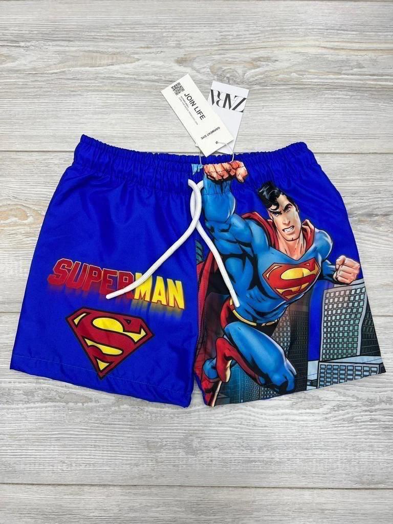 Boys' Superhero Print Swim Shorts – Blue