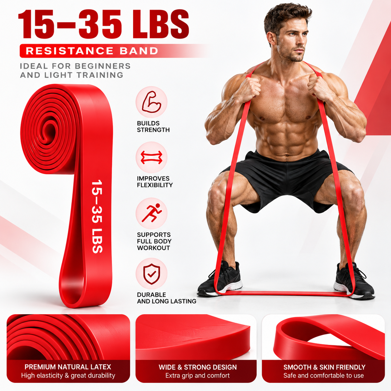 Red Resistance Band - 15-35 lbs